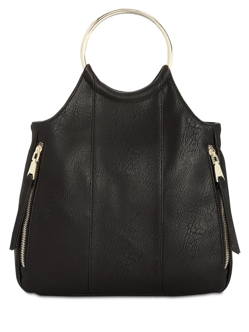 INC International Concepts Black Tote with Gold Ring Handles